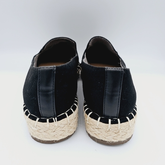 Joie Cara Black Canvas Jute Platform Slip-On Loafers - Picture 8 of 13